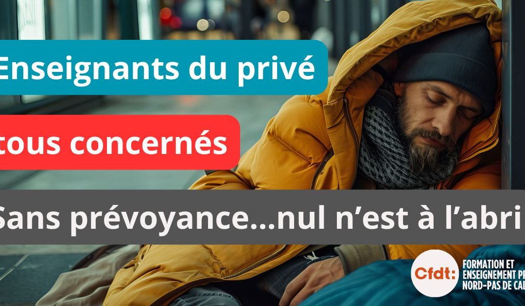 Enseignants du privé sous contrat – notre prévoyance est en danger !